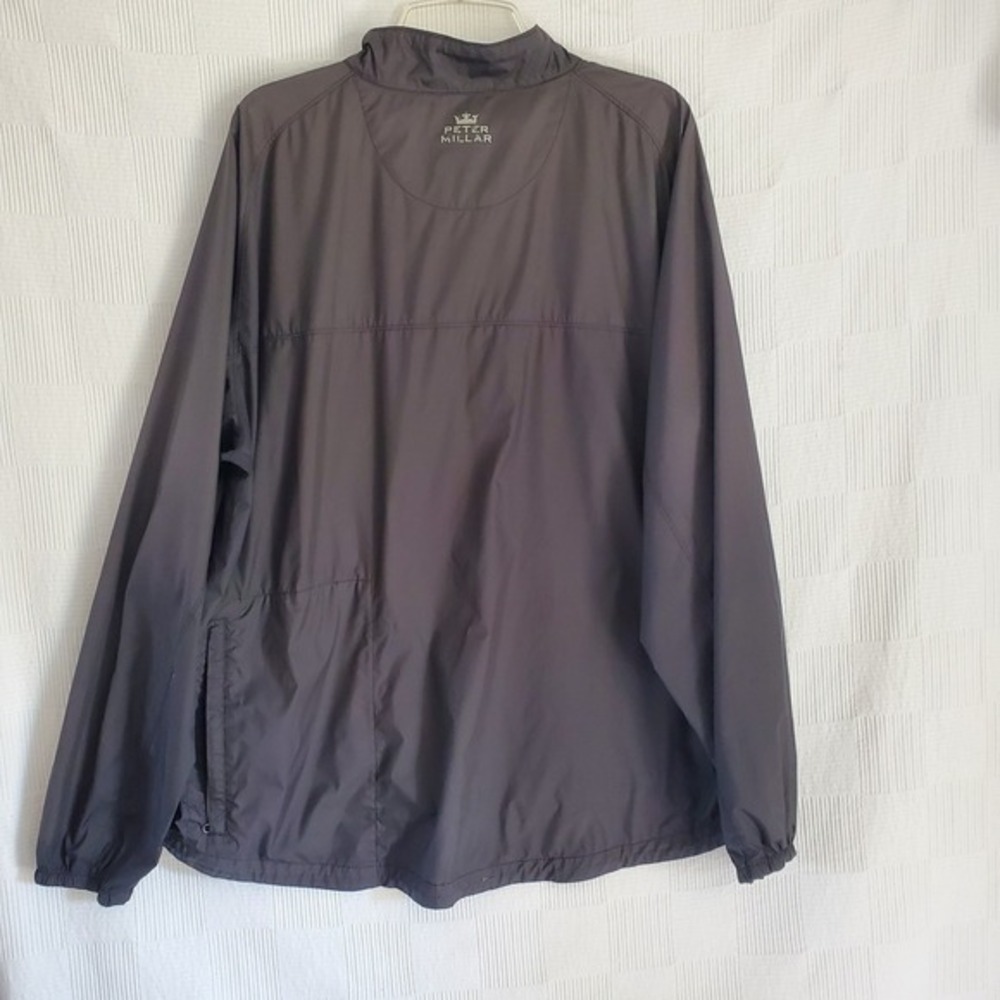 PETER MILLAR Golf Windbreaker Rain Pullover Jacket Mens 2XL Charcoal Black - Picture 7 of 11
